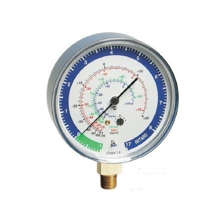 MANOMETRO BAJA PRESION 1/8"  R-134/404/507 0-68 MM.