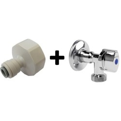 KIT CONEXION 1/2" + GRIFO SIMPLE 1/2M-1/2H DECLORADOR NEVERAS AMERICANAS
