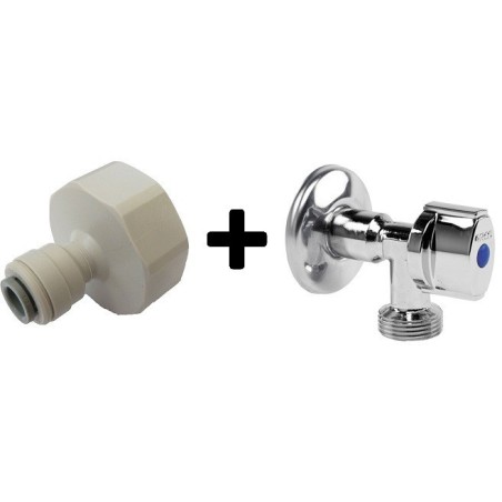 KIT CONEXION 1/2" + GRIFO SIMPLE 1/2M-1/2H DECLORADOR NEVERAS AMERICANAS