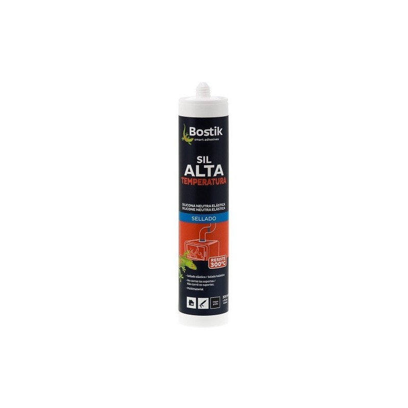 TUBO SILICONA HORNO -60+200 Cº 300 ML.NEGRA