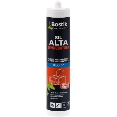 TUBO SILICONA HORNO -60+200 Cº 300 ML.NEGRA